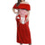 Canada Flag Off Shoulder Maxi Dress National Map & Symbolic Design