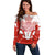 Canada Flag Off Shoulder Sweater National Map & Symbolic Design