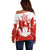 Canada Flag Off Shoulder Sweater National Map & Symbolic Design