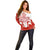 Canada Flag Off Shoulder Sweater National Map & Symbolic Design