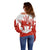 Canada Flag Off Shoulder Sweater National Map & Symbolic Design