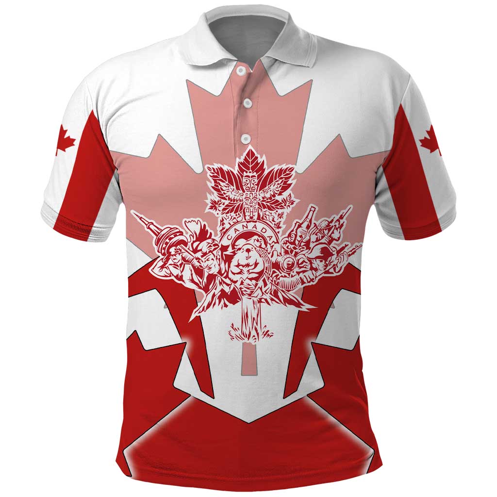 Canada Flag Polo Shirt National Map & Symbolic Design