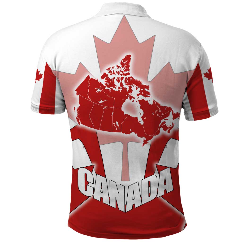 Canada Flag Polo Shirt National Map & Symbolic Design