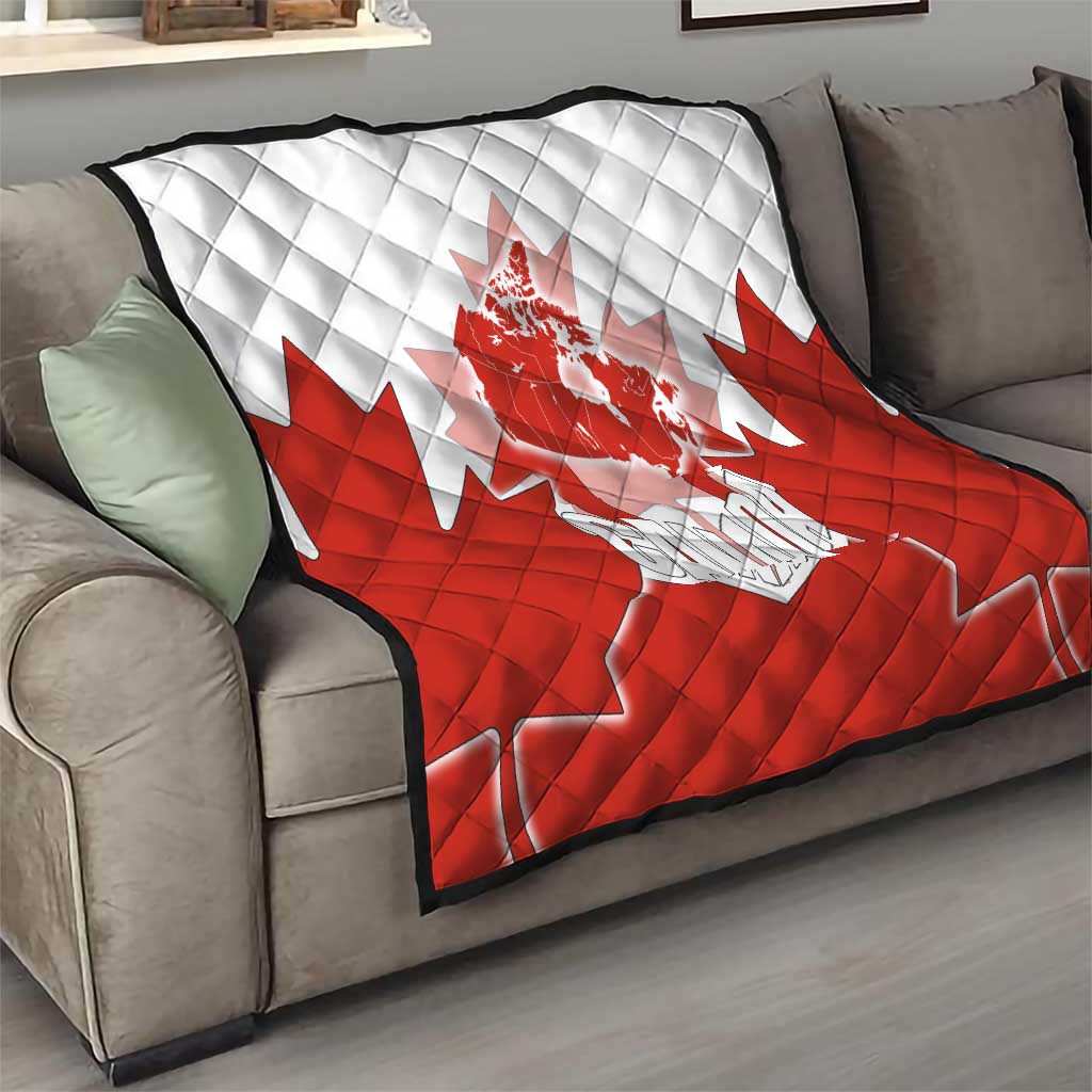 Canada Flag Quilt National Map & Symbolic Design