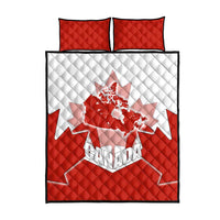 Canada Flag Quilt Bed Set National Map & Symbolic Design
