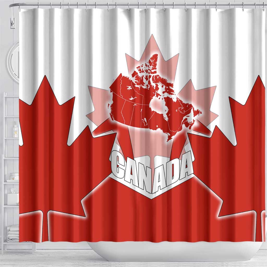 Canada Flag Shower Curtain National Map & Symbolic Design