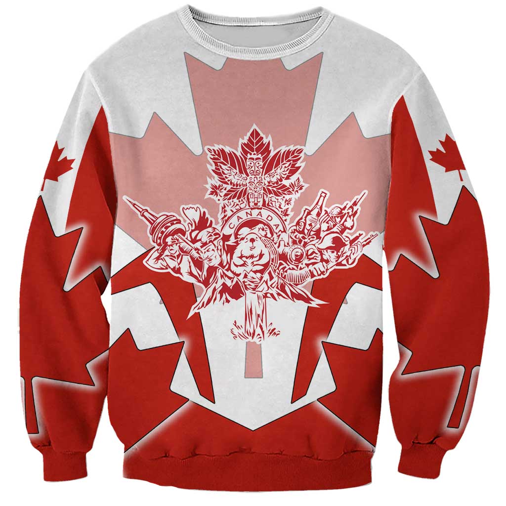 Canada Flag Sweatshirt National Map & Symbolic Design