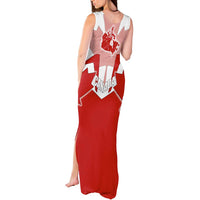 Canada Flag Tank Maxi Dress National Map & Symbolic Design