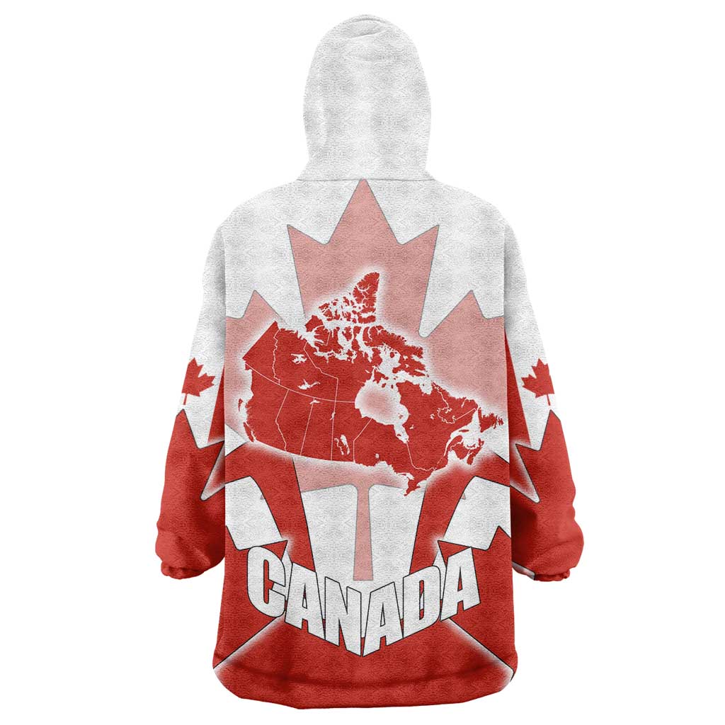 Canada Flag Wearable Blanket Hoodie National Map & Symbolic Design