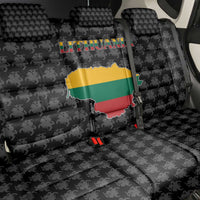 Lithuania Map Combined with National Coat of Arms Back Car Seat Cover Patriotic Design