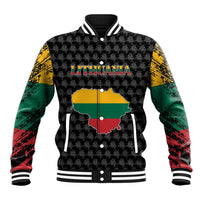 Lithuania Map Combined with National Coat of Arms Baseball Jacket Patriotic Design