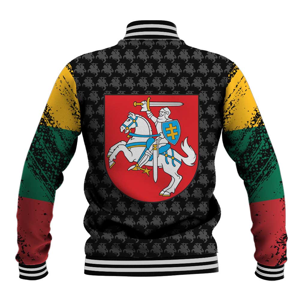 Lithuania Map Combined with National Coat of Arms Baseball Jacket Patriotic Design