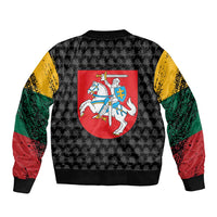 Lithuania Map Combined with National Coat of Arms Bomber Jacket Patriotic Design