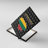Lithuania Map Combined with National Coat of Arms Canvas Wall Art Patriotic Design