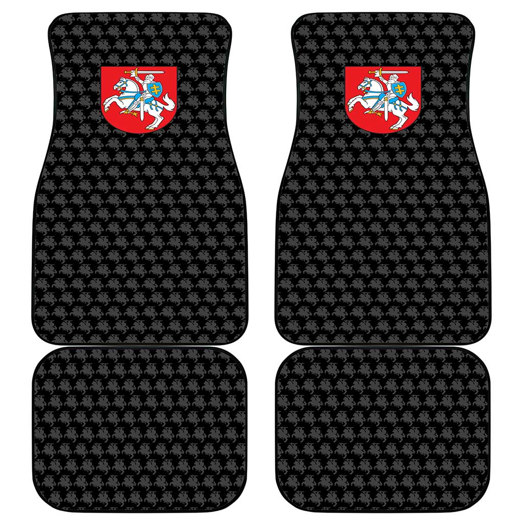 Lithuania Map Combined with National Coat of Arms Car Mats Patriotic Design
