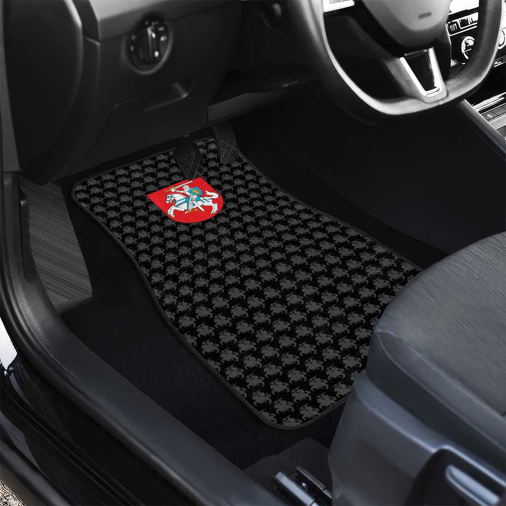 Lithuania Map Combined with National Coat of Arms Car Mats Patriotic Design