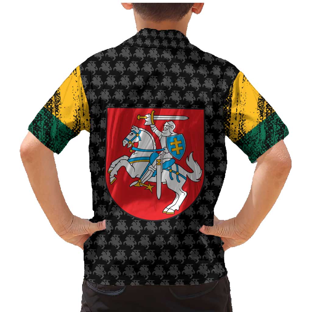 Lithuania Map Combined with National Coat of Arms Family Matching Mermaid Dress and Hawaiian Shirt Patriotic Design
