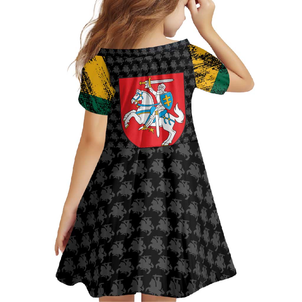Lithuania Map Combined with National Coat of Arms Family Matching Off Shoulder Maxi Dress and Hawaiian Shirt Patriotic Design