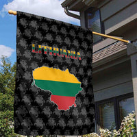 Lithuania Map Combined with National Coat of Arms Garden Flag Patriotic Design