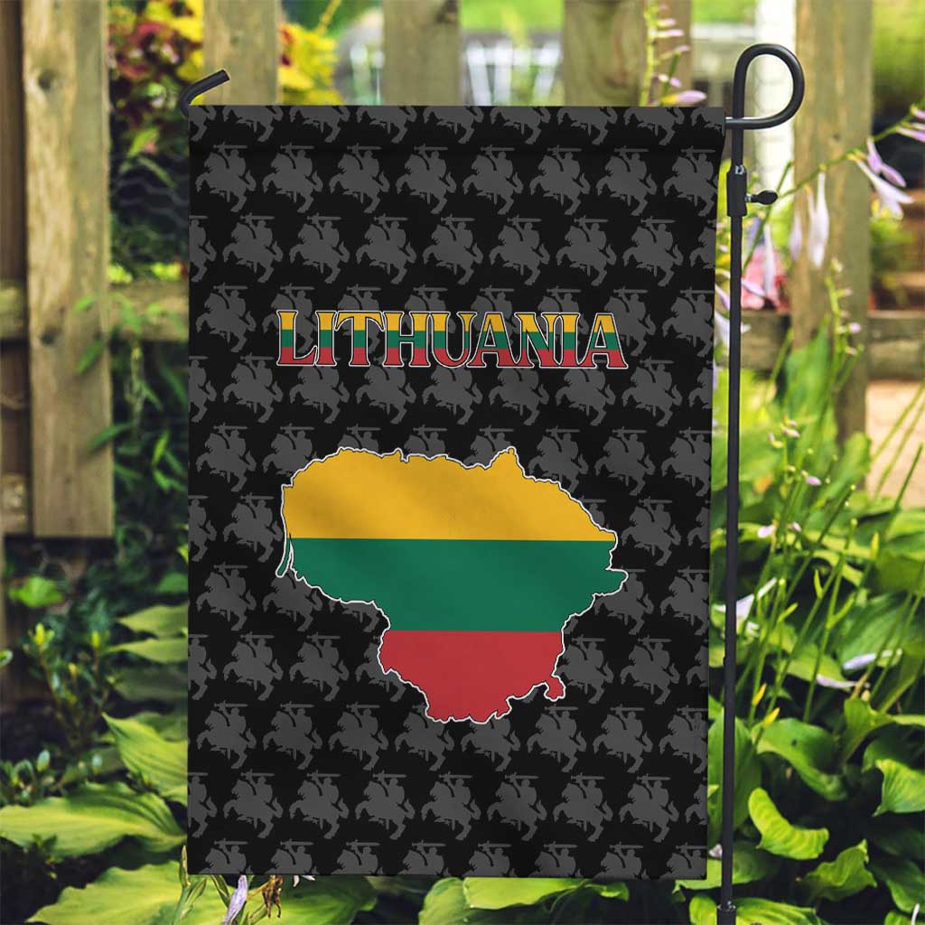 Lithuania Map Combined with National Coat of Arms Garden Flag Patriotic Design
