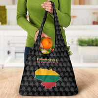 Lithuania Map Combined with National Coat of Arms Grocery Bag Patriotic Design