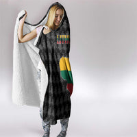 Lithuania Map Combined with National Coat of Arms Hooded Blanket Patriotic Design
