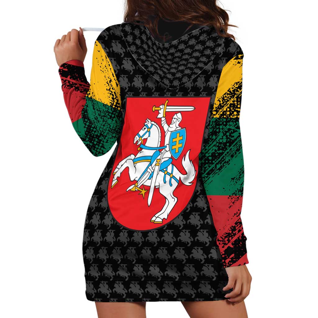 Lithuania Map Combined with National Coat of Arms Hoodie Dress Patriotic Design