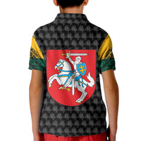Lithuania Map Combined with National Coat of Arms Kid Polo Shirt Patriotic Design