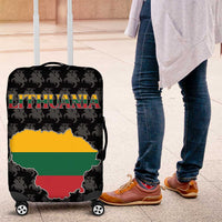 Lithuania Map Combined with National Coat of Arms Luggage Cover Patriotic Design