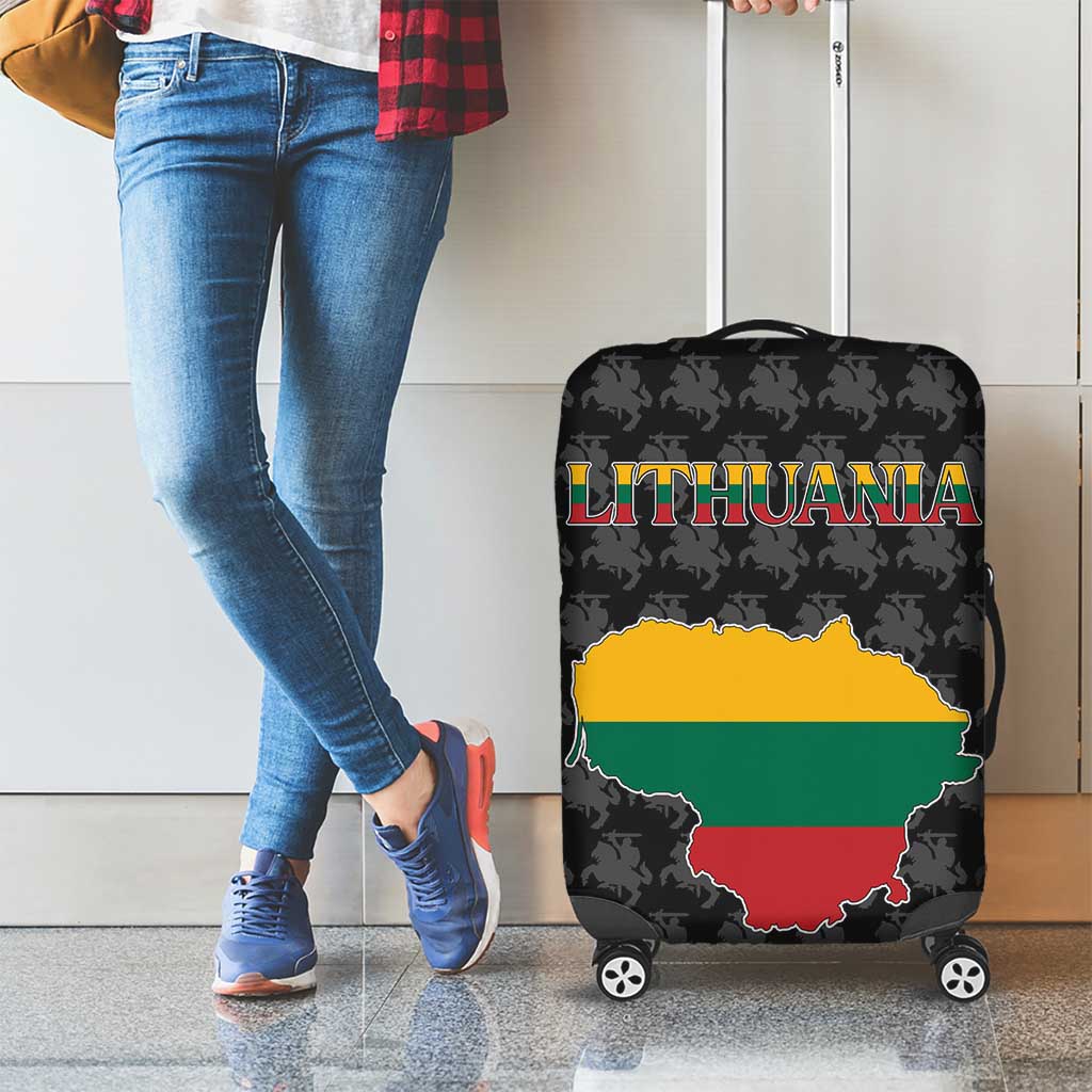 Lithuania Map Combined with National Coat of Arms Luggage Cover Patriotic Design