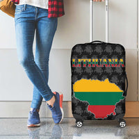 Lithuania Map Combined with National Coat of Arms Luggage Cover Patriotic Design