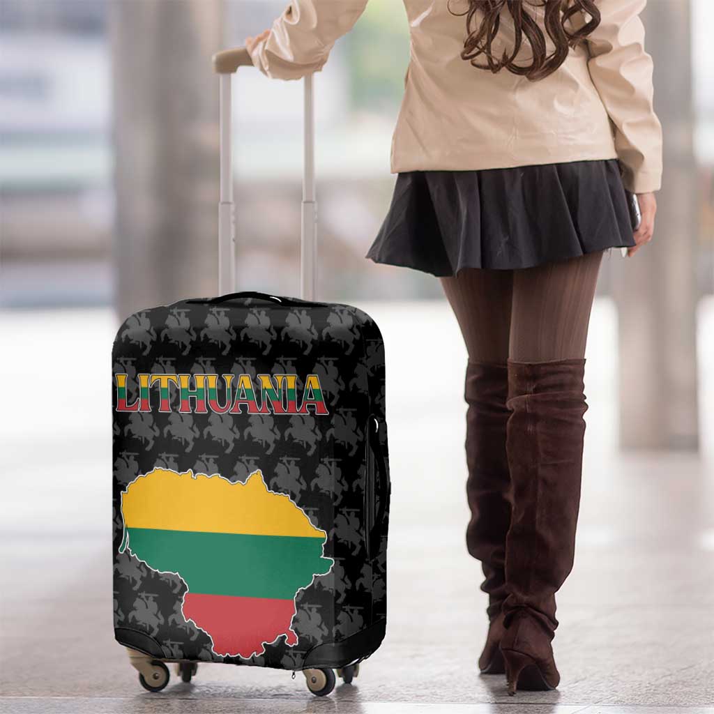 Lithuania Map Combined with National Coat of Arms Luggage Cover Patriotic Design