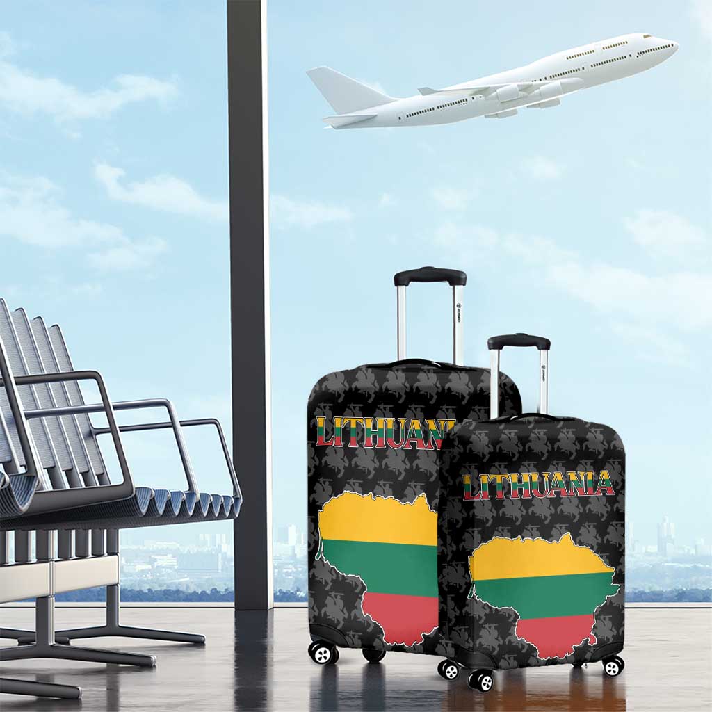 Lithuania Map Combined with National Coat of Arms Luggage Cover Patriotic Design