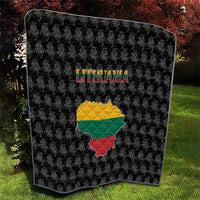Lithuania Map Combined with National Coat of Arms Quilt Patriotic Design