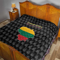Lithuania Map Combined with National Coat of Arms Quilt Patriotic Design