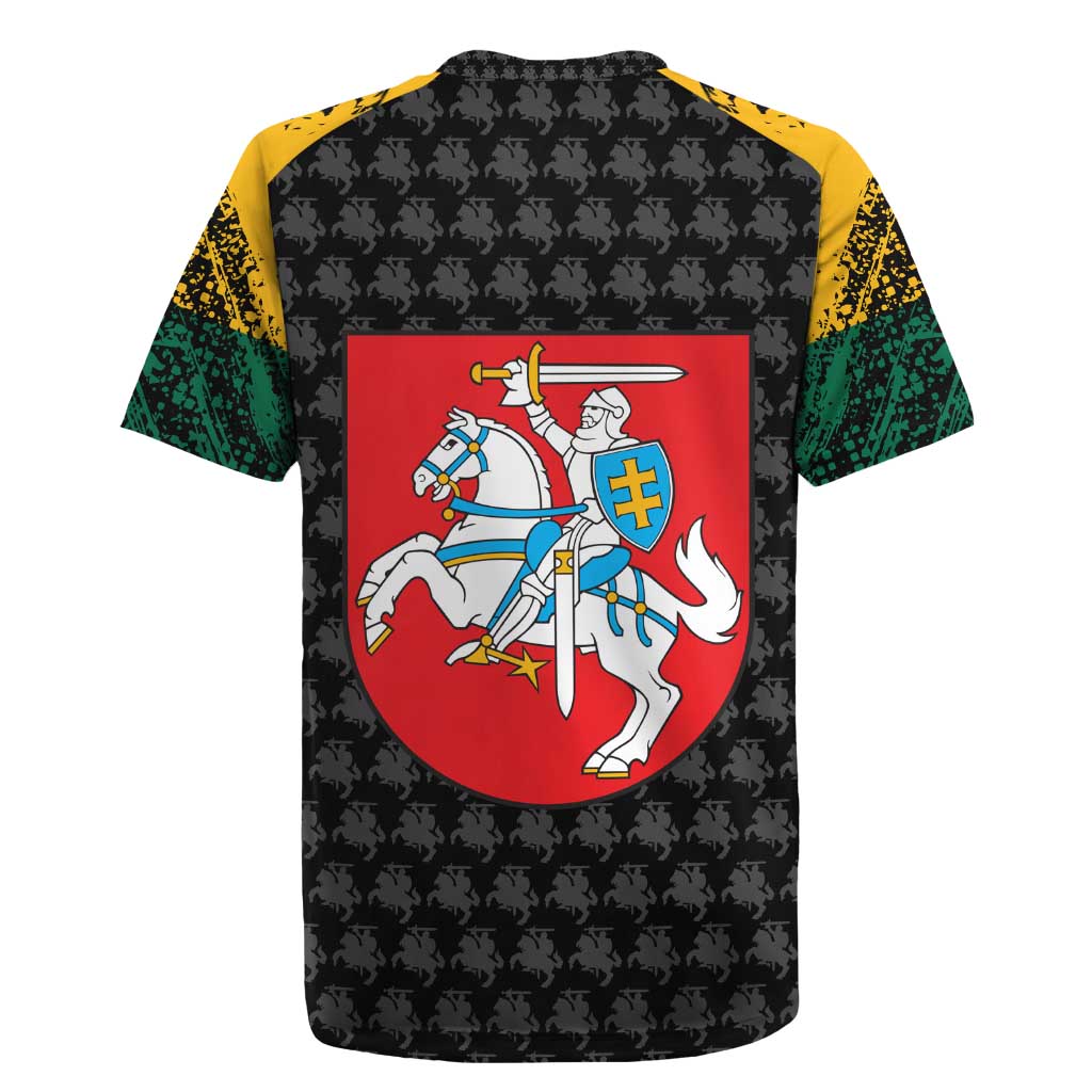 Lithuania Map Combined with National Coat of Arms Rugby Jersey Patriotic Design