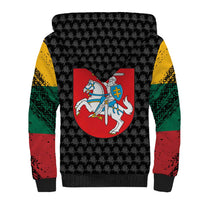 Lithuania Map Combined with National Coat of Arms Sherpa Hoodie Patriotic Design