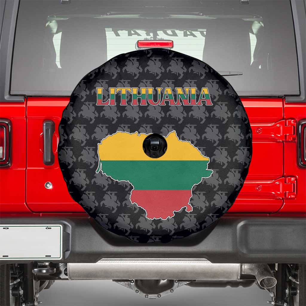 Lithuania Map Combined with National Coat of Arms Spare Tire Cover Patriotic Design
