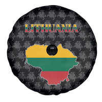Lithuania Map Combined with National Coat of Arms Spare Tire Cover Patriotic Design