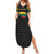 Lithuania Map Combined with National Coat of Arms Summer Maxi Dress Patriotic Design