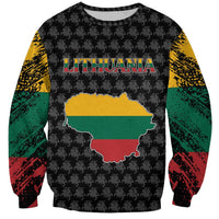 Lithuania Map Combined with National Coat of Arms Sweatshirt Patriotic Design