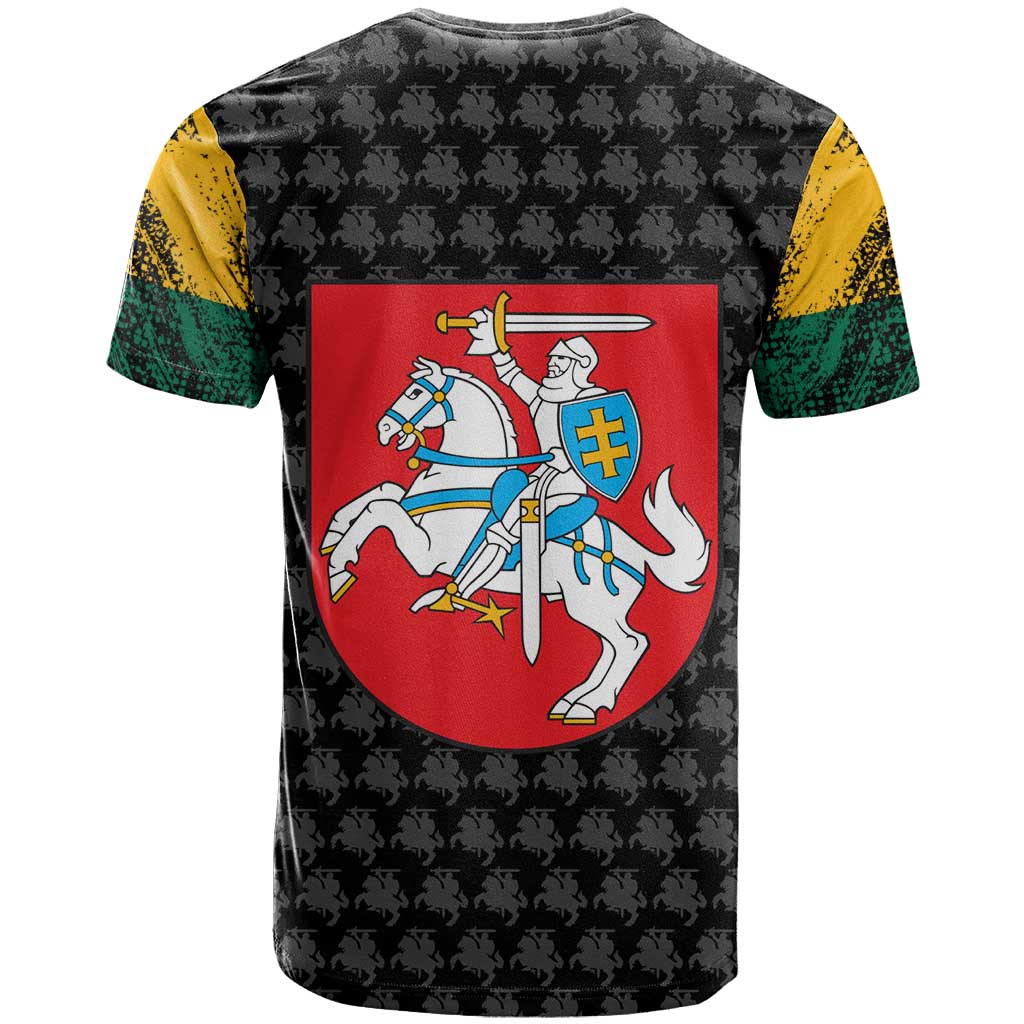 Lithuania Map Combined with National Coat of Arms T Shirt Patriotic Design