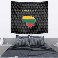 Lithuania Map Combined with National Coat of Arms Tapestry Patriotic Design