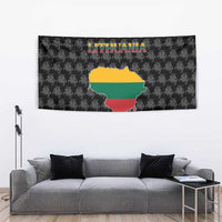 Lithuania Map Combined with National Coat of Arms Tapestry Patriotic Design