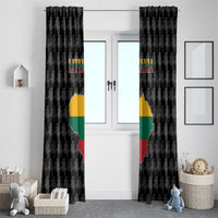 Lithuania Map Combined with National Coat of Arms Window Curtain Patriotic Design