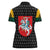 Lithuania Map Combined with National Coat of Arms Women Polo Shirt Patriotic Design