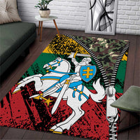 Lithuania's National Emblem Area Rug with Military Motifs - Army-Inspired Design