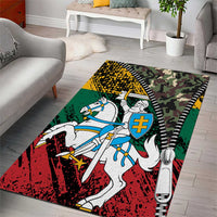 Lithuania's National Emblem Area Rug with Military Motifs - Army-Inspired Design