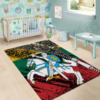 Lithuania's National Emblem Area Rug with Military Motifs - Army-Inspired Design