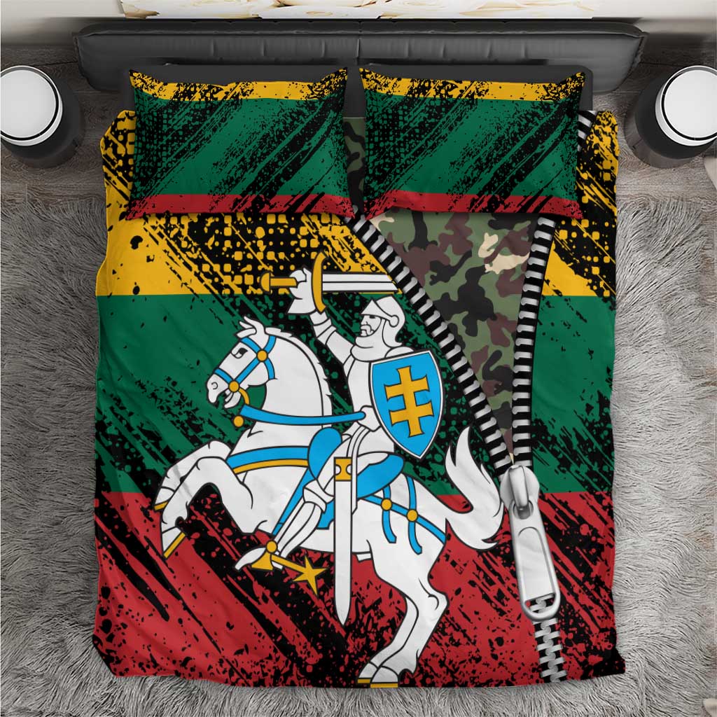 Lithuania's National Emblem Bedding Set with Military Motifs - Army-Inspired Design